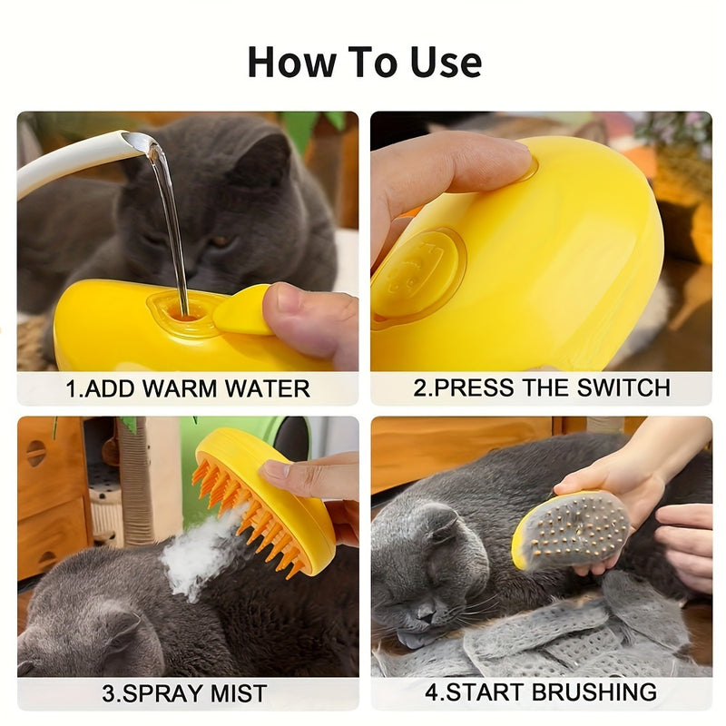 Self-Cleaning Cat Steam Brush