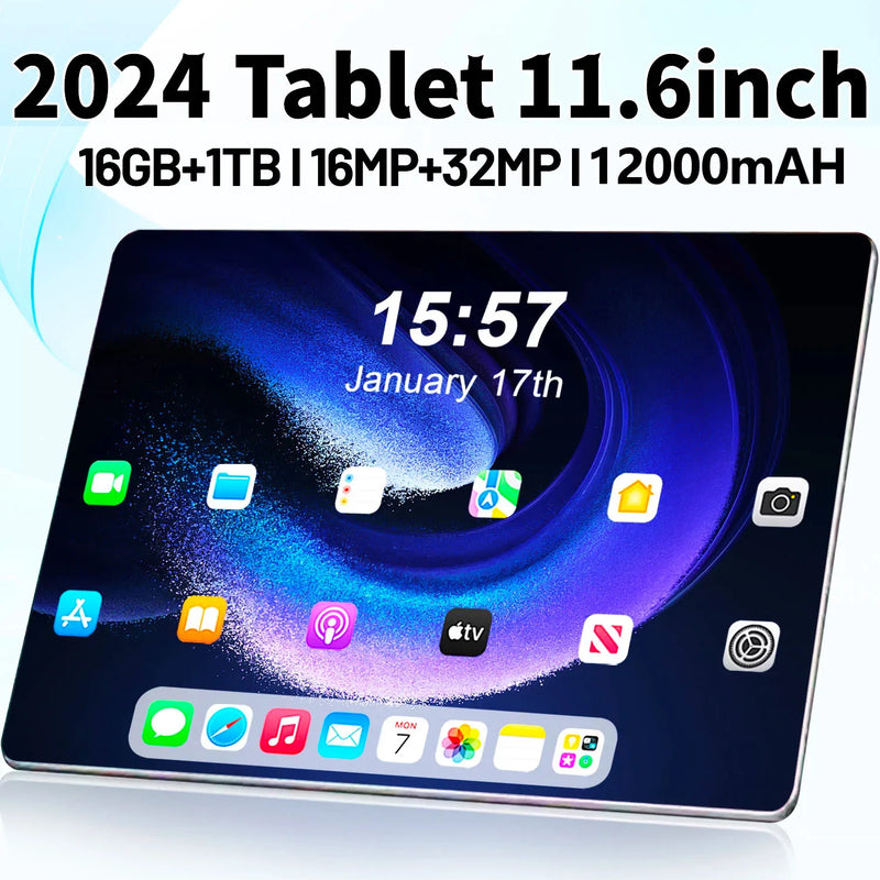 Tablet 16GB RAM and 1TB Storage (5G) 11.6" Android 13