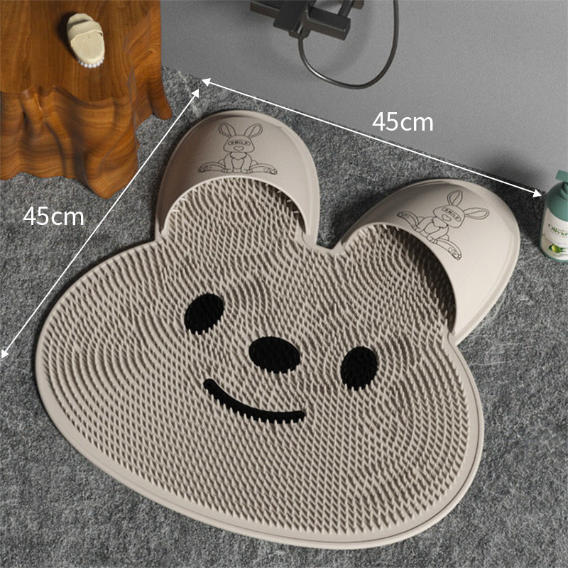 Silicone Anti-Slip Rabbit Foot Bath Mat – Massage & Scrubbing Mat