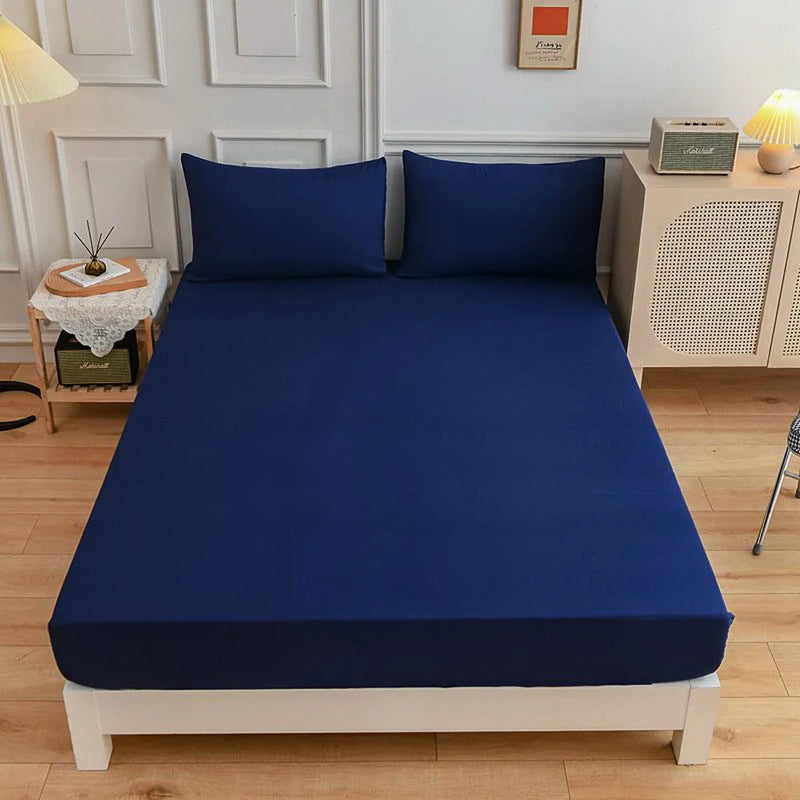 Dark Blue Fitted Bed Sheet