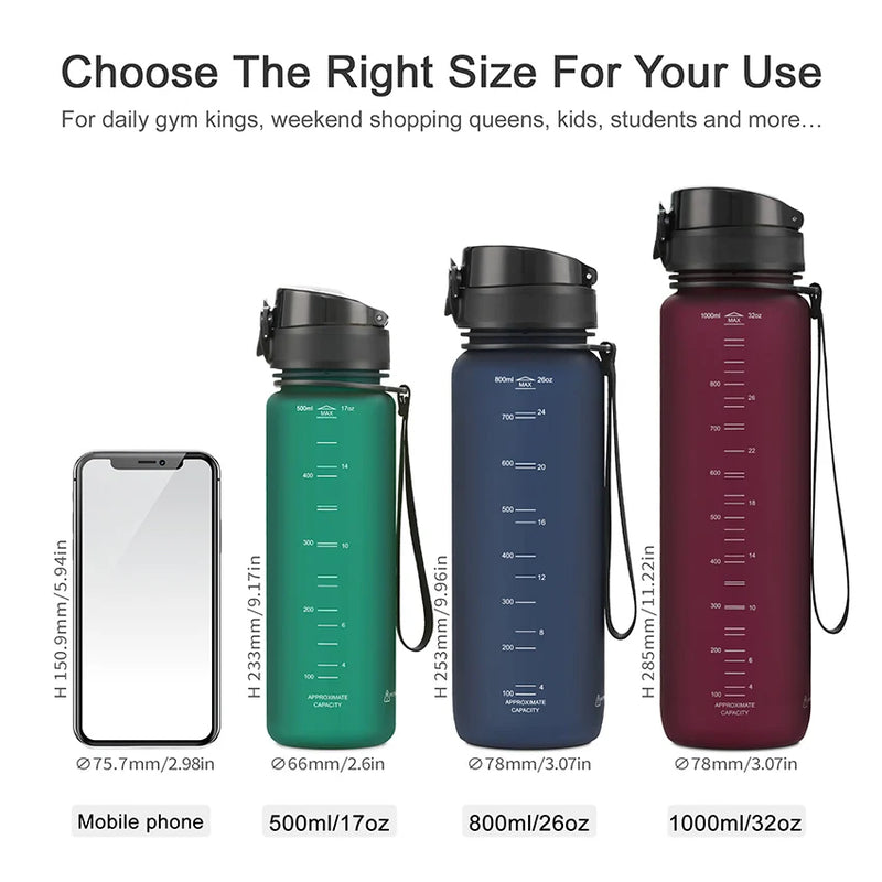 Portable Leakproof Sports Water Bottle (500/1000ml)