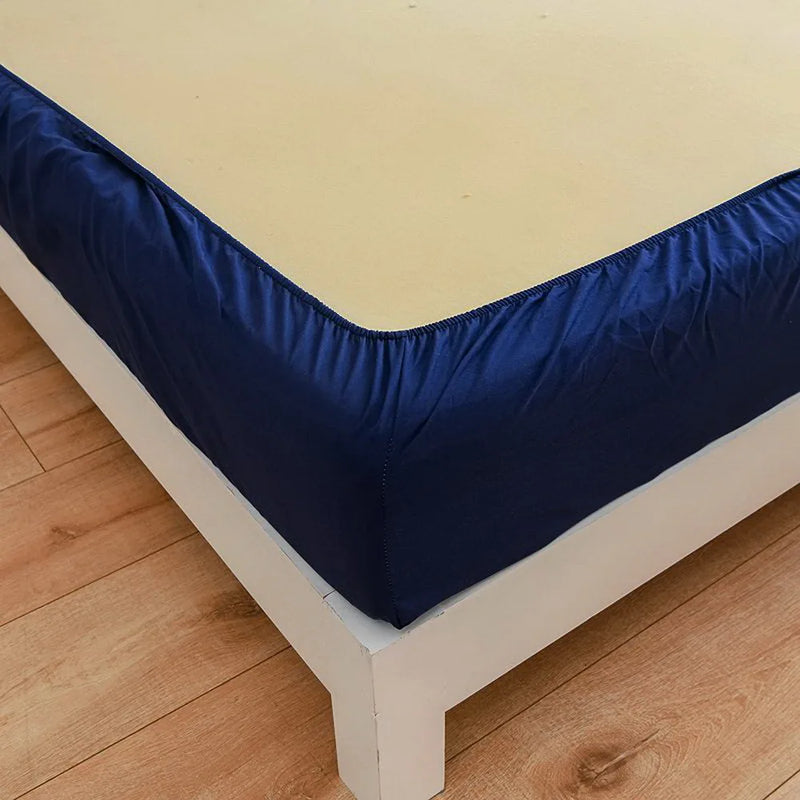 Dark Blue Fitted Bed Sheet