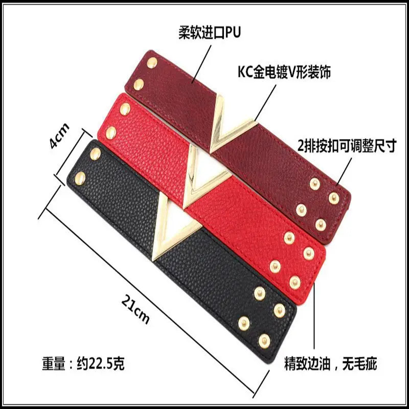 Punk Style Leather Bracelet for Women – V Word Design