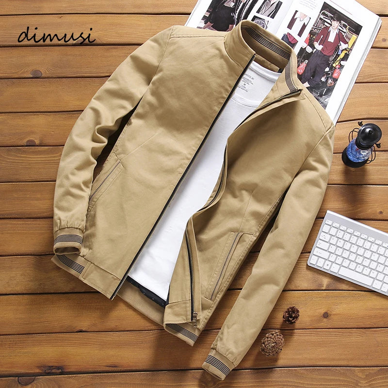 DIMUSI Men’s Bomber Jacket – Casual Spring Autumn Outwear