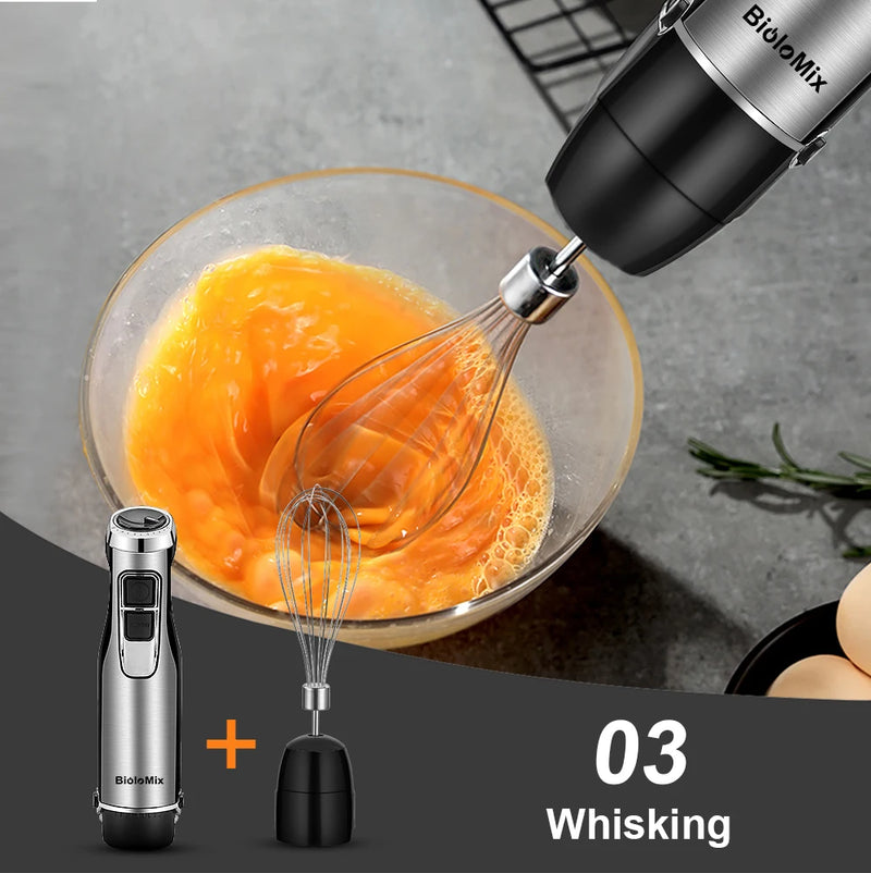 BioloMix 4-in-1 High Power Hand Blender with Chopper and Smoothie Cup