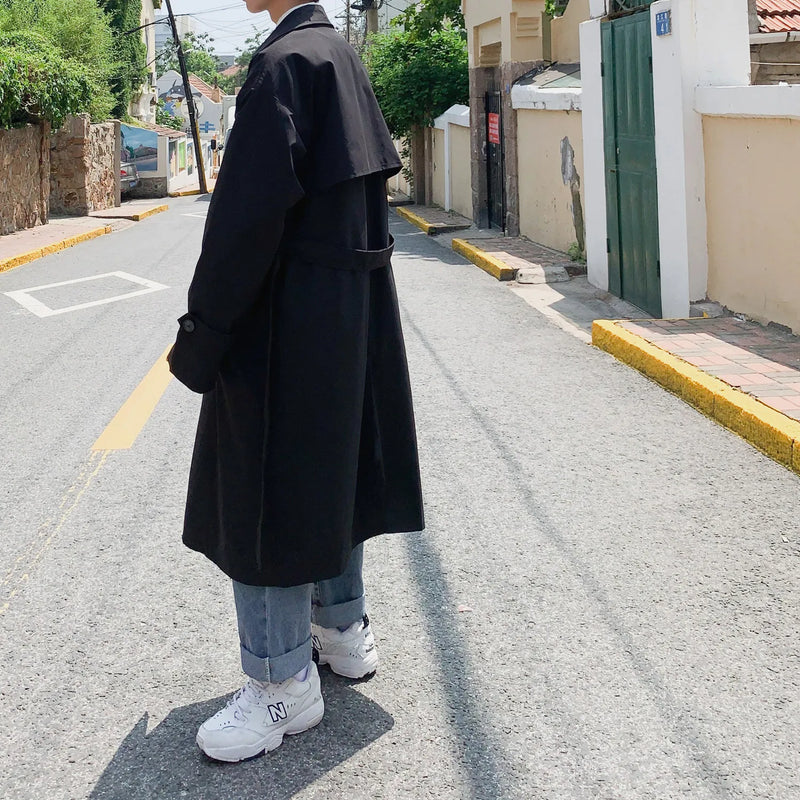 Frühlings-Trenchcoat im koreanischen Stil für Männer – lässiger Windbreaker