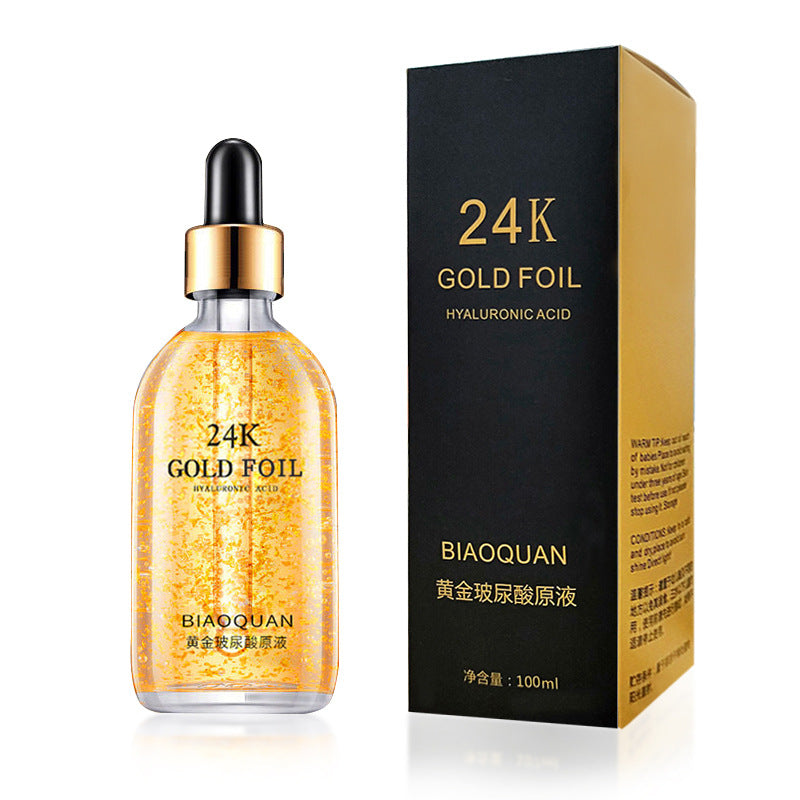 24k Gold &amp; Hyaluronic Acid Face Serum – Essência antienvelhecimento, clareadora e lifting