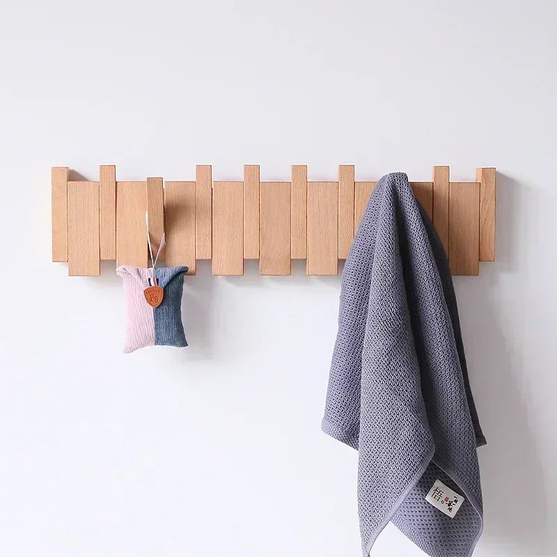 Wooden Wall Coat Rack - Piano Keys Design