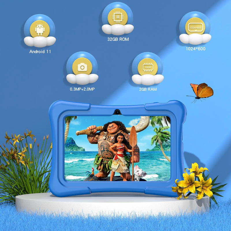 PRITOM 7" Kinder-Tablet mit Android 11 und Lernsoftware