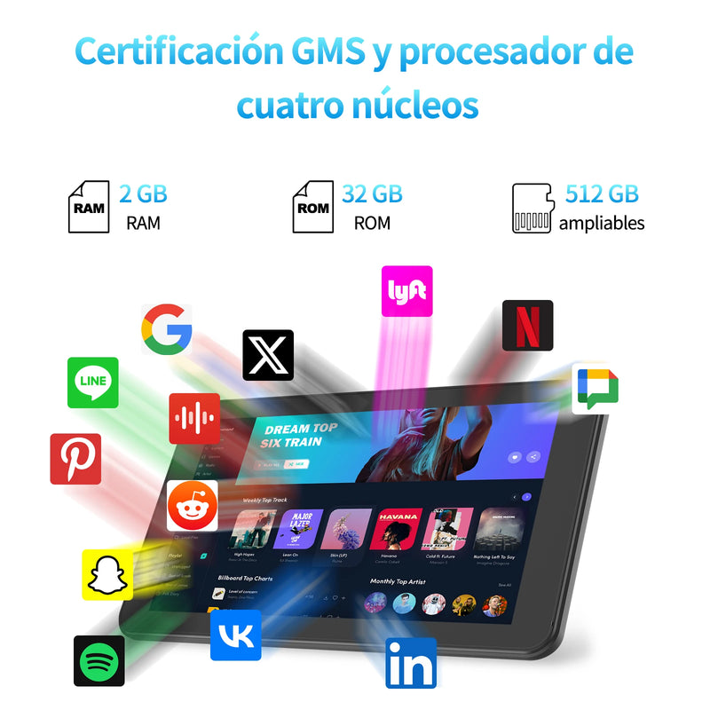 Tablet PRITOM de 7 polegadas - Android 11, 32 GB de armazenamento