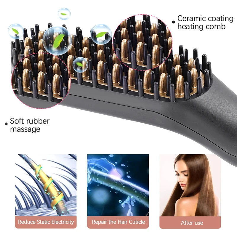 Electric Straightening Comb for Men - Quick Style