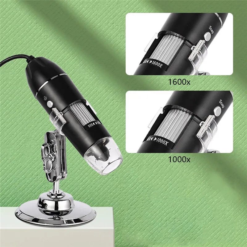 USB Digital Microscope 1600X - Compact Camera for Soldering & Repairs