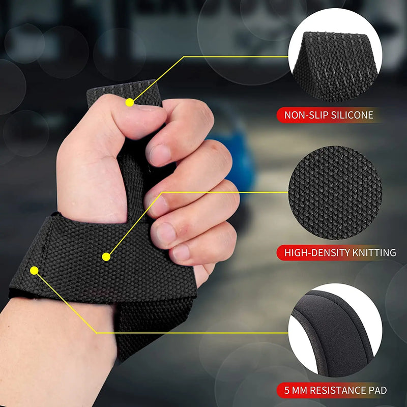 Anti-Slip Silicone Weightlifting Straps for Strength Training