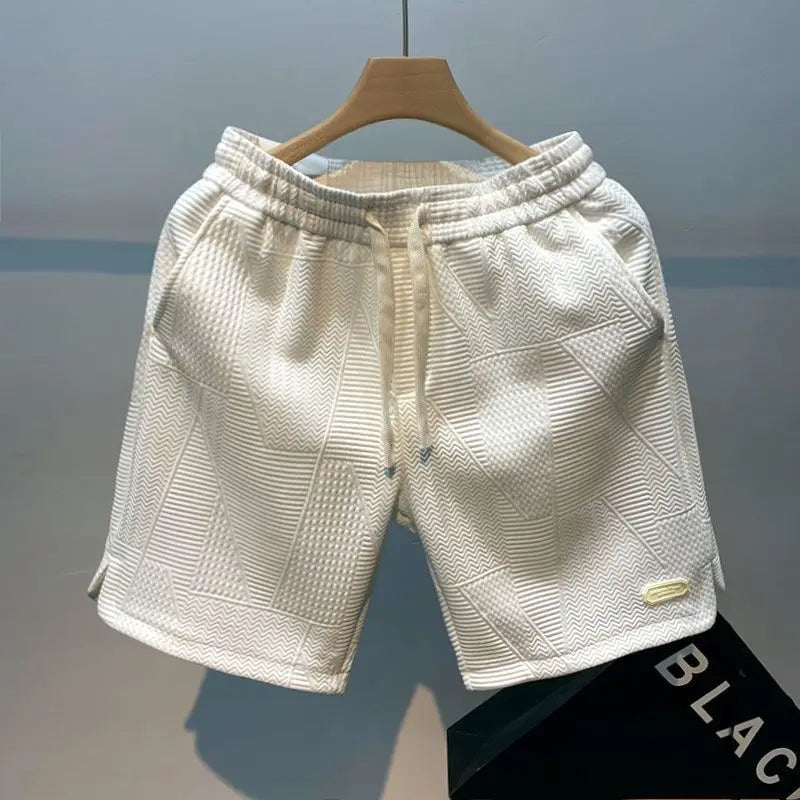 Shorts de corrida casual masculino com padrão de ondas