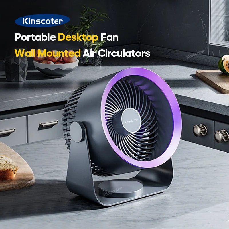 Multifunctional Portable Electric Fan for Home, Wall & Desk Use