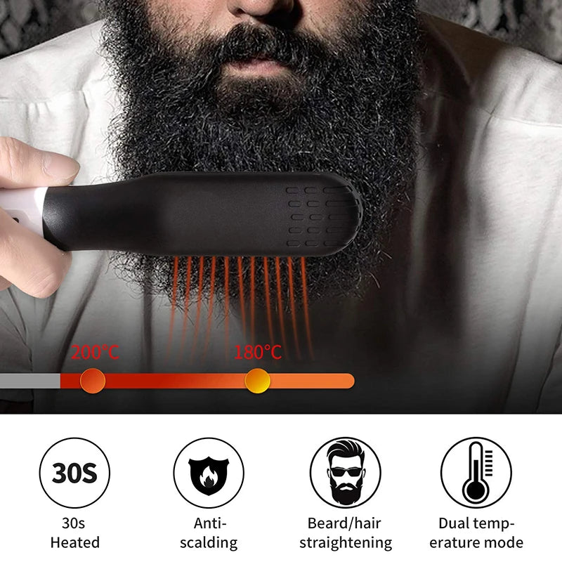 Electric Straightening Comb for Men - Quick Style