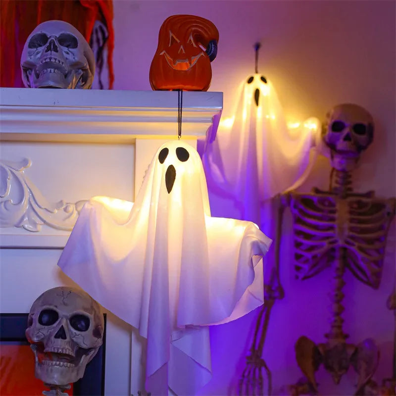 LED Ghost Hanging Decor with Lights