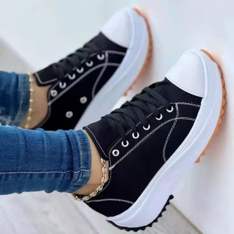 Plus Size Casual Sneakers for Women - Stylish Platform Shoes