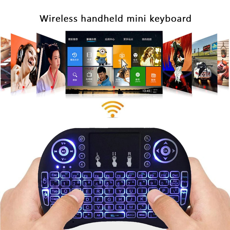 Kabellose Air Mouse und Tastatur mit Hintergrundbeleuchtung