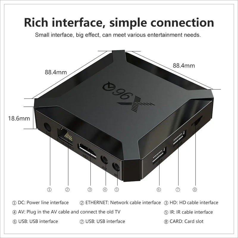 X96Q TV Box - Android 10, 2 GB de RAM, 16 GB de armazenamento