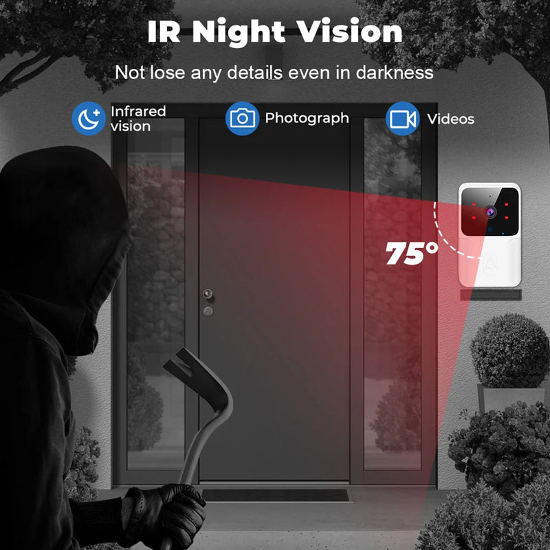 WiFi Video Doorbell with HD Camera & Intercom – Smart Home Security