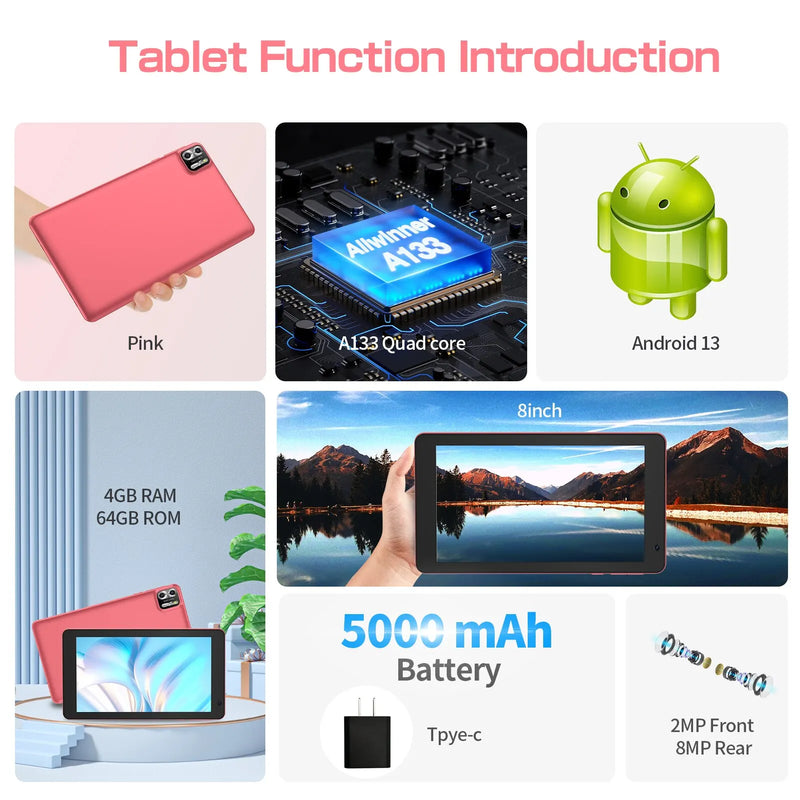 Tablet PRITOM 8" Android 13 8GB RAM und 1TB