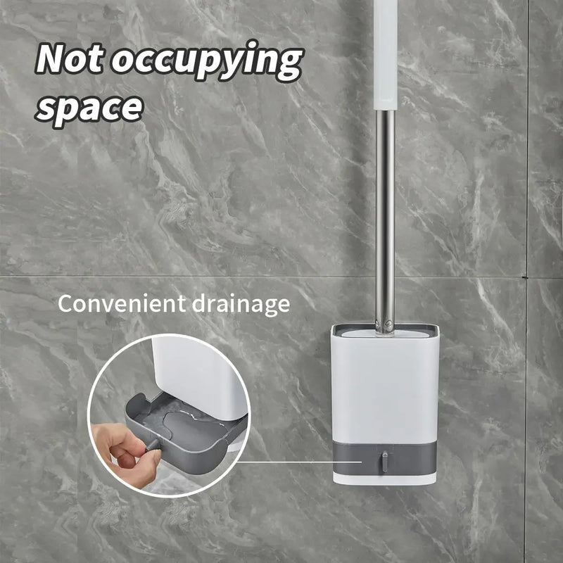 Punch-Free Wall-Mounted Toilet Brush Set