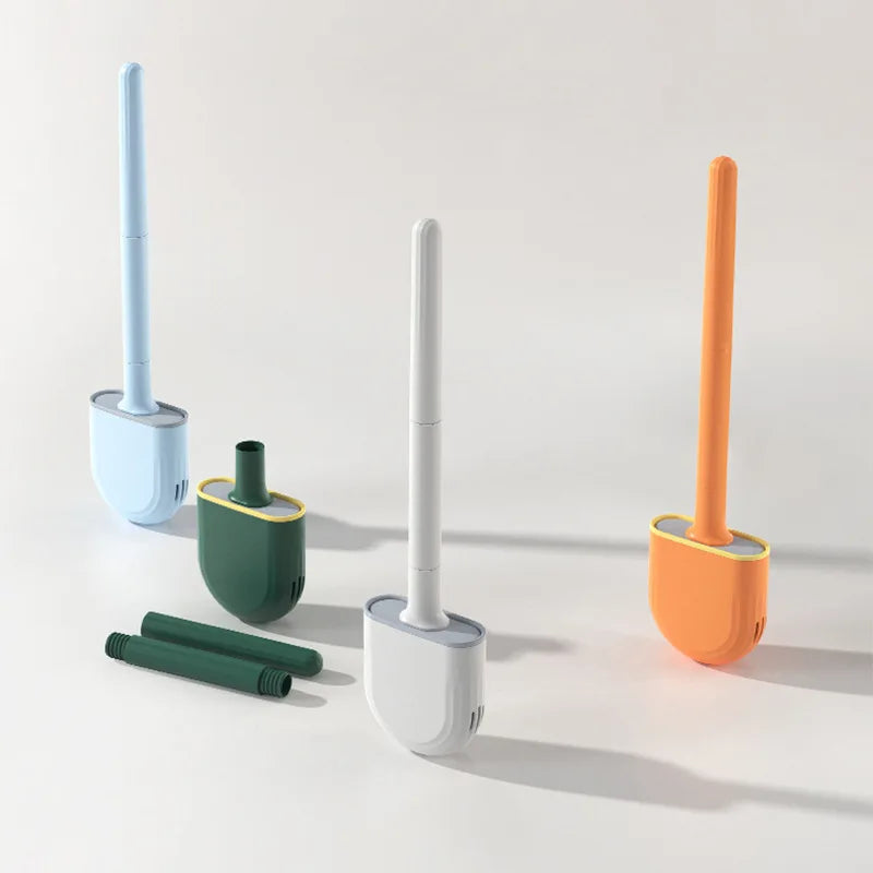 Silicone Toilet Brush & Holder - Wall Mounted