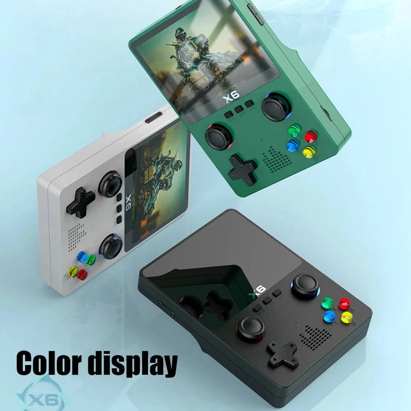 X6 Handheld Game Player – 3.5" IPS Screen, Dual Joysticks, 11 Emulators