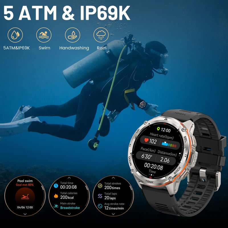 KOSPET TANK T3 Ultra GPS Smartwatch – Fitnesstracker, AMOLED-Display, Bluetooth