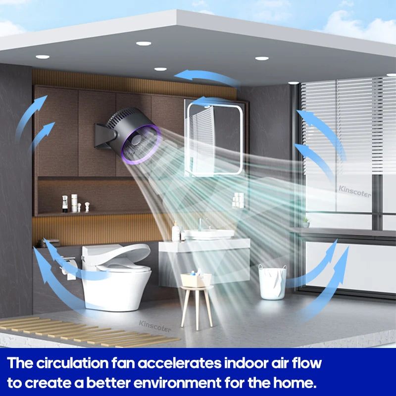 Multifunktionaler tragbarer elektrischer Ventilator für den Einsatz zu Hause, an der Wand und auf dem Schreibtisch