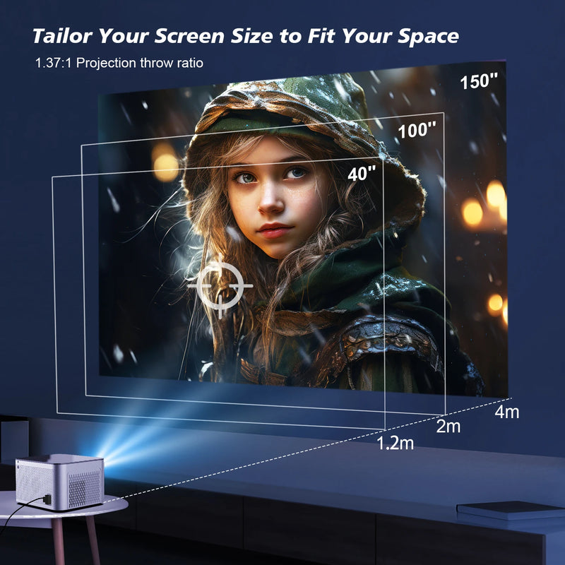 Magcubic 580ANSI Projector – Android 11, 4K Resolution, Voice Control