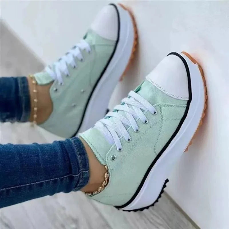 Plus Size Casual Sneakers for Women - Stylish Platform Shoes