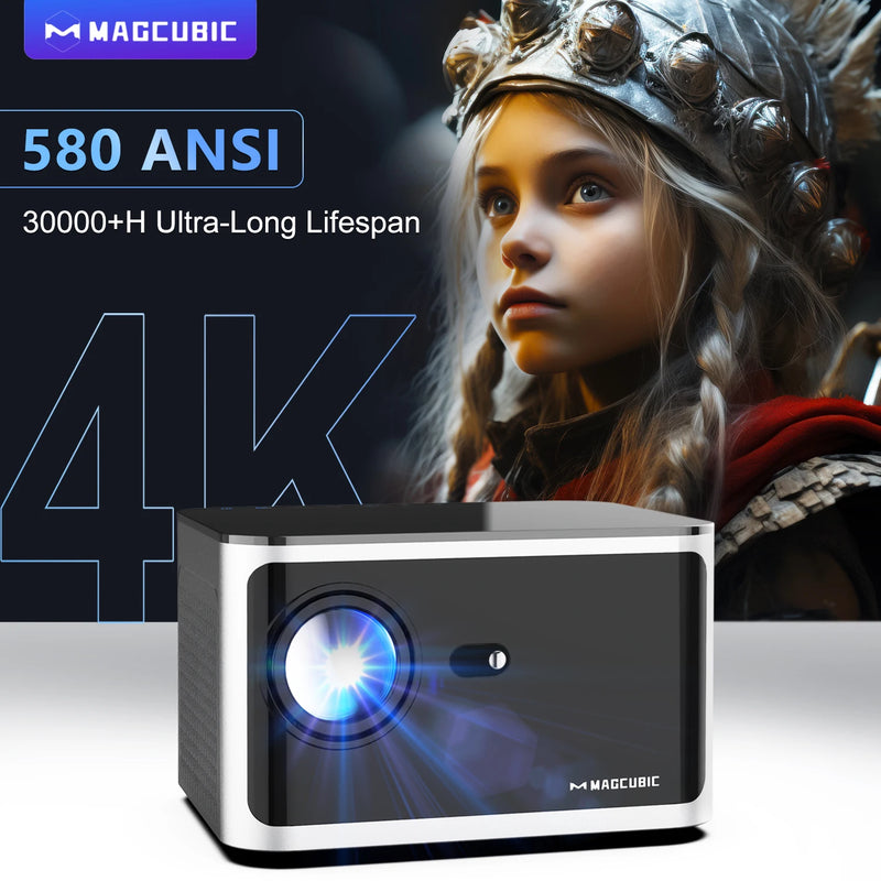 Magcubic 580ANSI Projector – Android 11, 4K Resolution, Voice Control