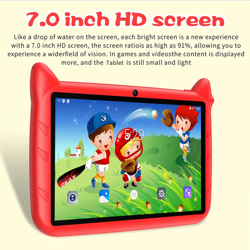 Tablet infantil BDF de 7 polegadas - Android 13, 4 GB de RAM, 64 GB de armazenamento