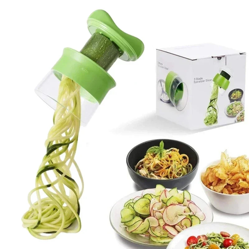 Handheld Spiral Vegetable Slicer & Grater for Salad Preparation