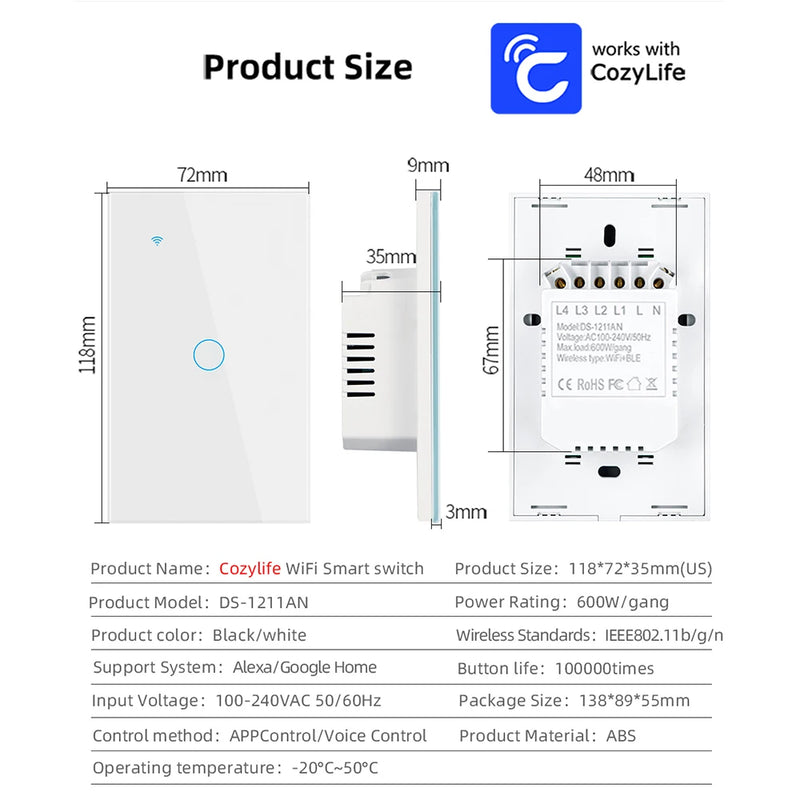 Smart Home WiFi Light Switch - Voice Control for Alexa & Google Home