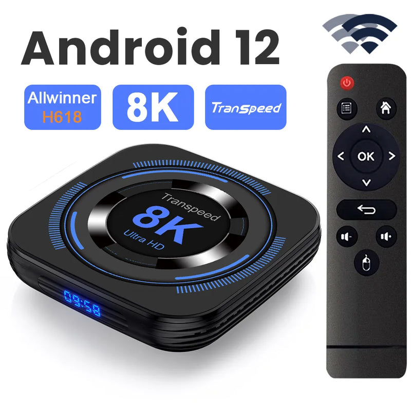 Transpeed TV Box - Android 12, 8K, 32GB/64GB Storage