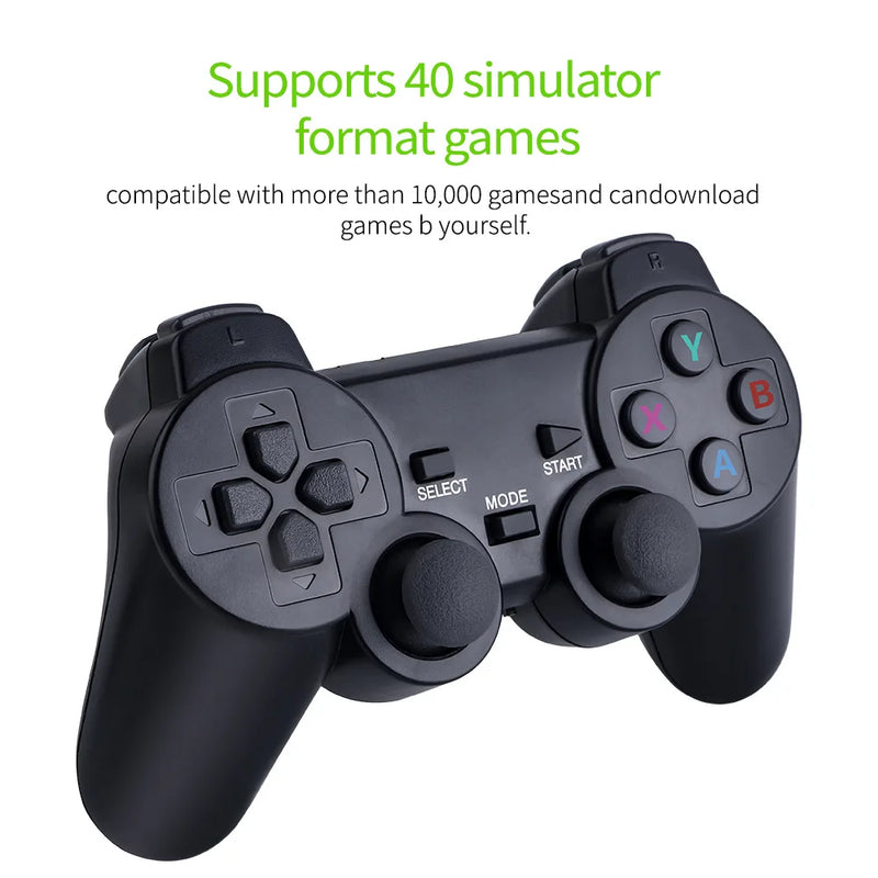 M8 Retro Game Stick mit 10.000 Spielen – 4K, Dual Wireless Controller