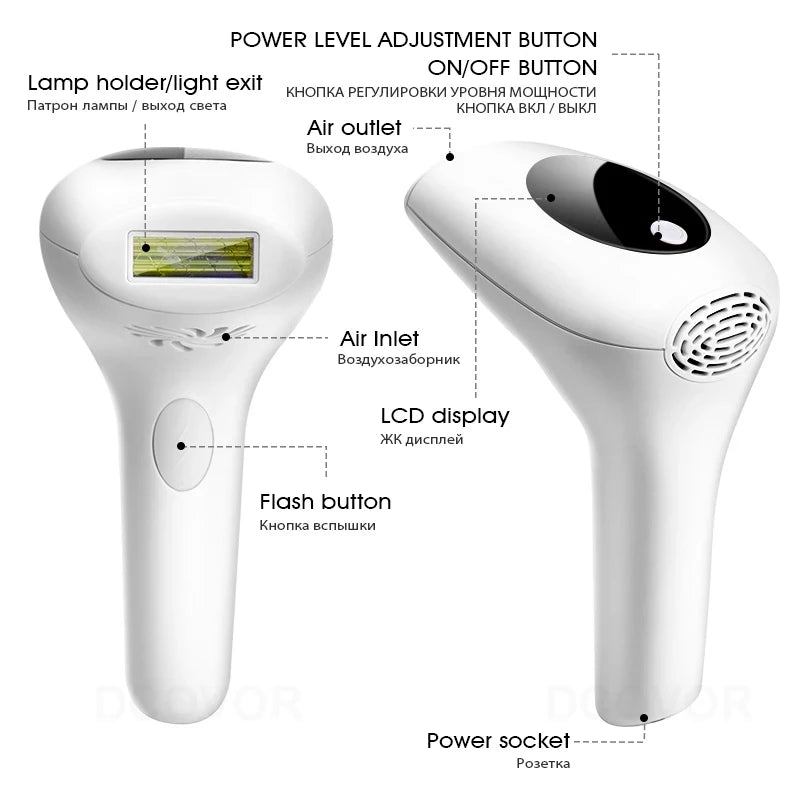 Women’s IPL Laser Hair Removal Device – Professional Pulsed Light Epilator for Face, Body, and Bikini