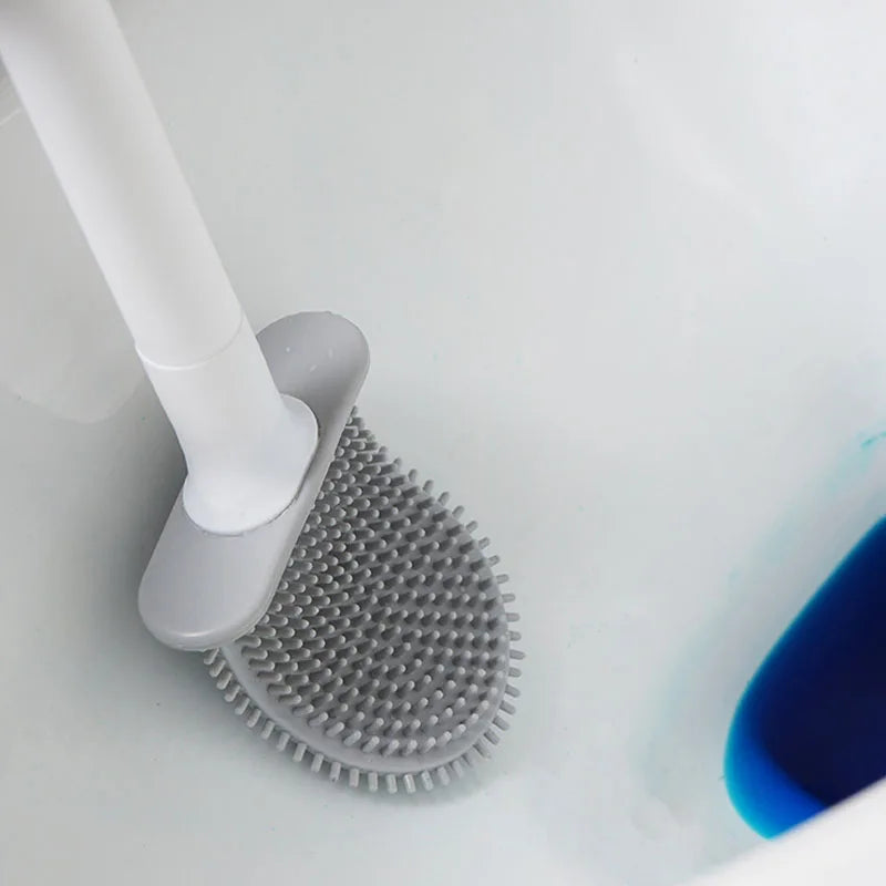 Silicone Toilet Brush & Holder - Wall Mounted