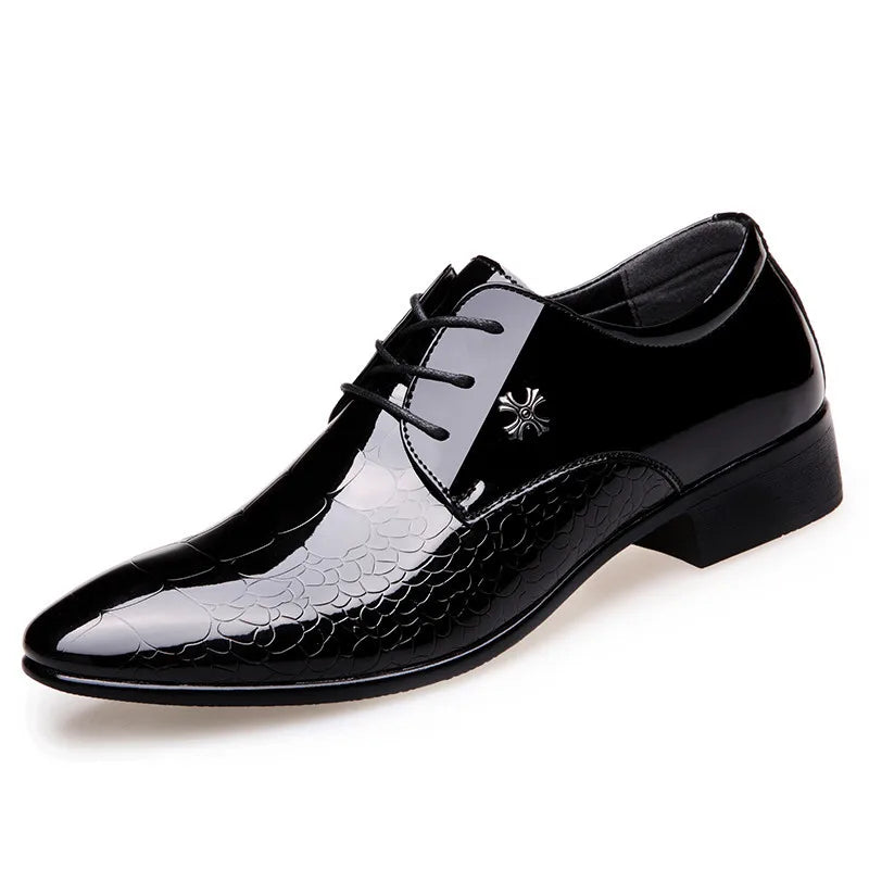 Italian Luxury Patent Leather Dress Shoes for Men - Classic Style