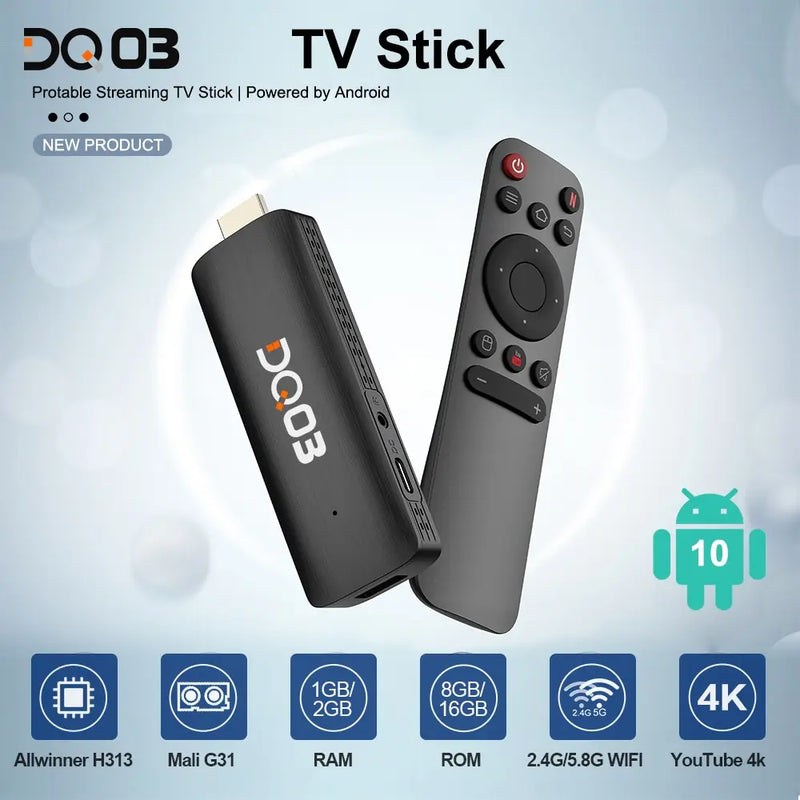 DQ03 Mini TV Stick - Android 10, 4K