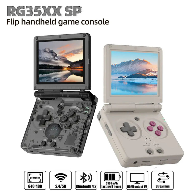 ANBERNIC RG35XXSP Handheld Console – 3.5" IPS Screen, 5,500 Games, TV Output