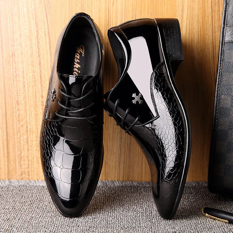 Italian Luxury Patent Leather Dress Shoes for Men - Classic Style