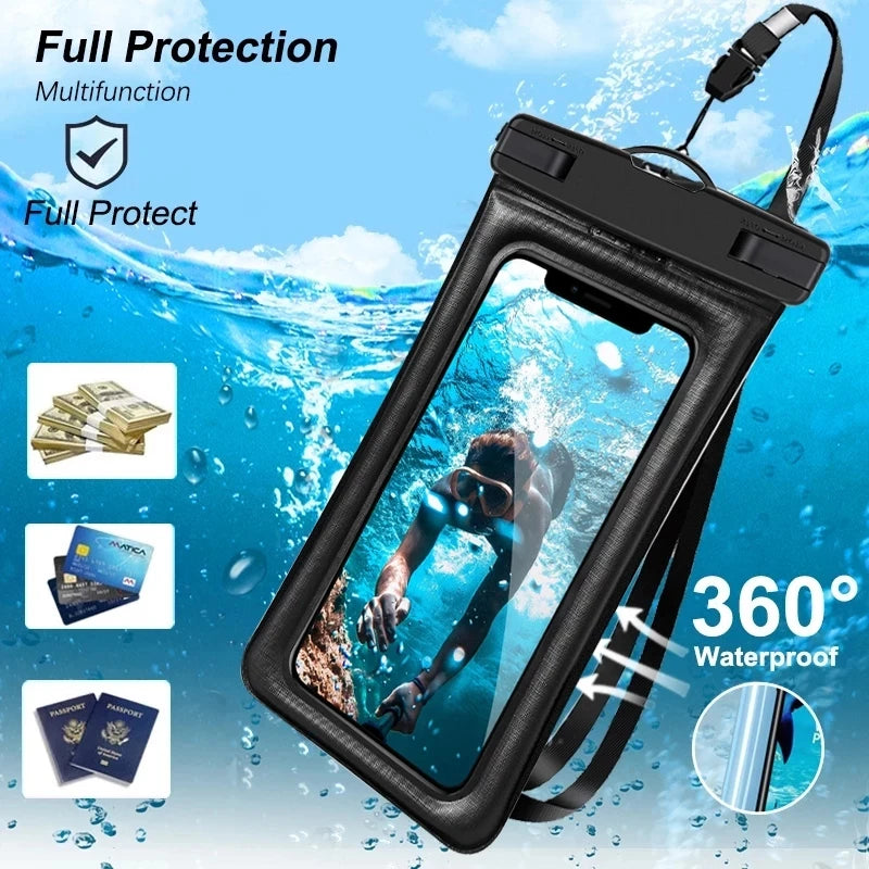 Waterproof Floating Phone Case for iPhone & Samsung – Swim Bag Design