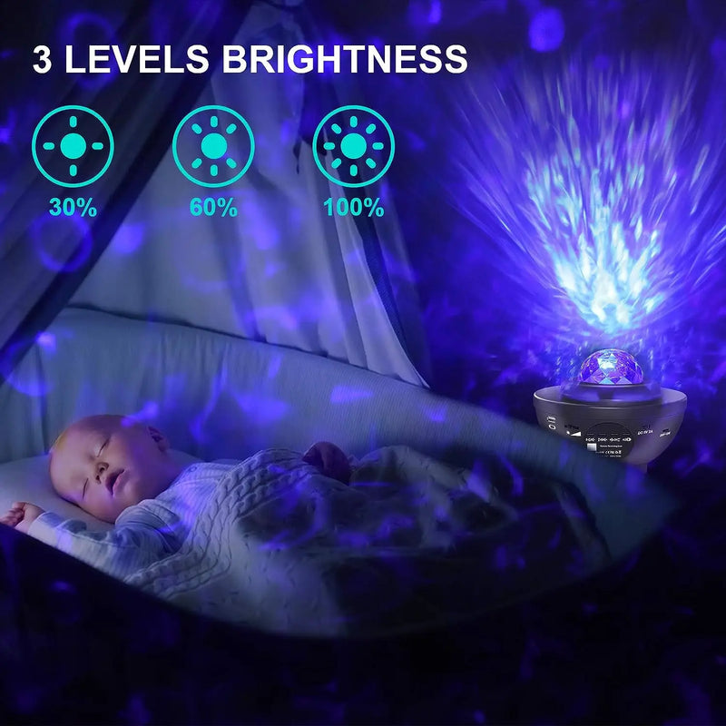 Starry Galaxy Projector Night Light with Bluetooth Speaker