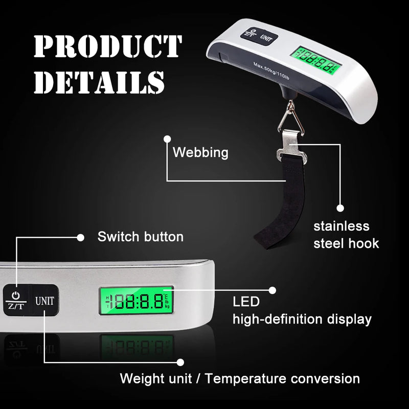 Digital Luggage Scale - 50kg Capacity