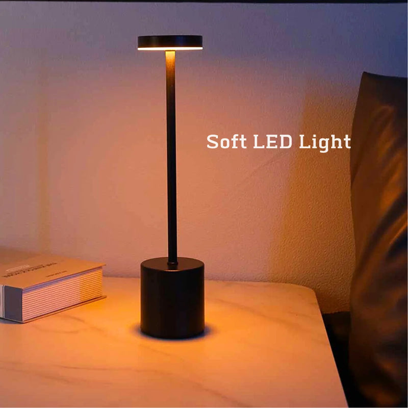 Rechargeable LED Touch Table Lamp – Three Color Bedside Night Light