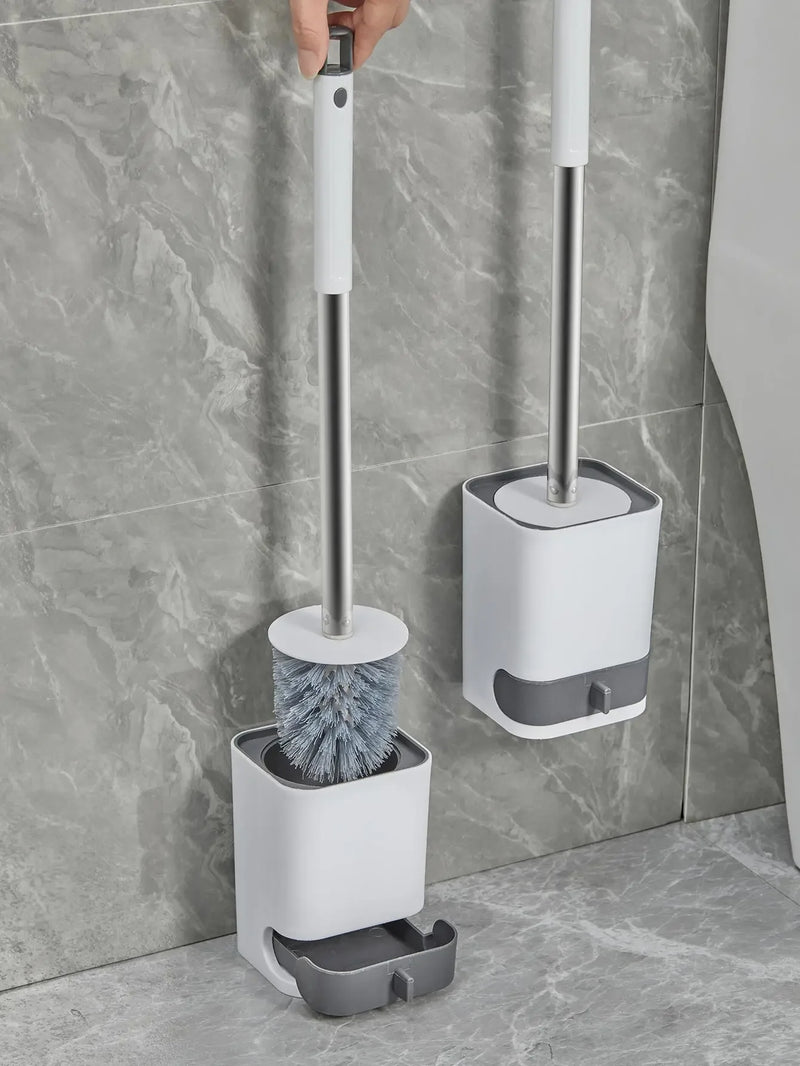 Punch-Free Wall-Mounted Toilet Brush Set